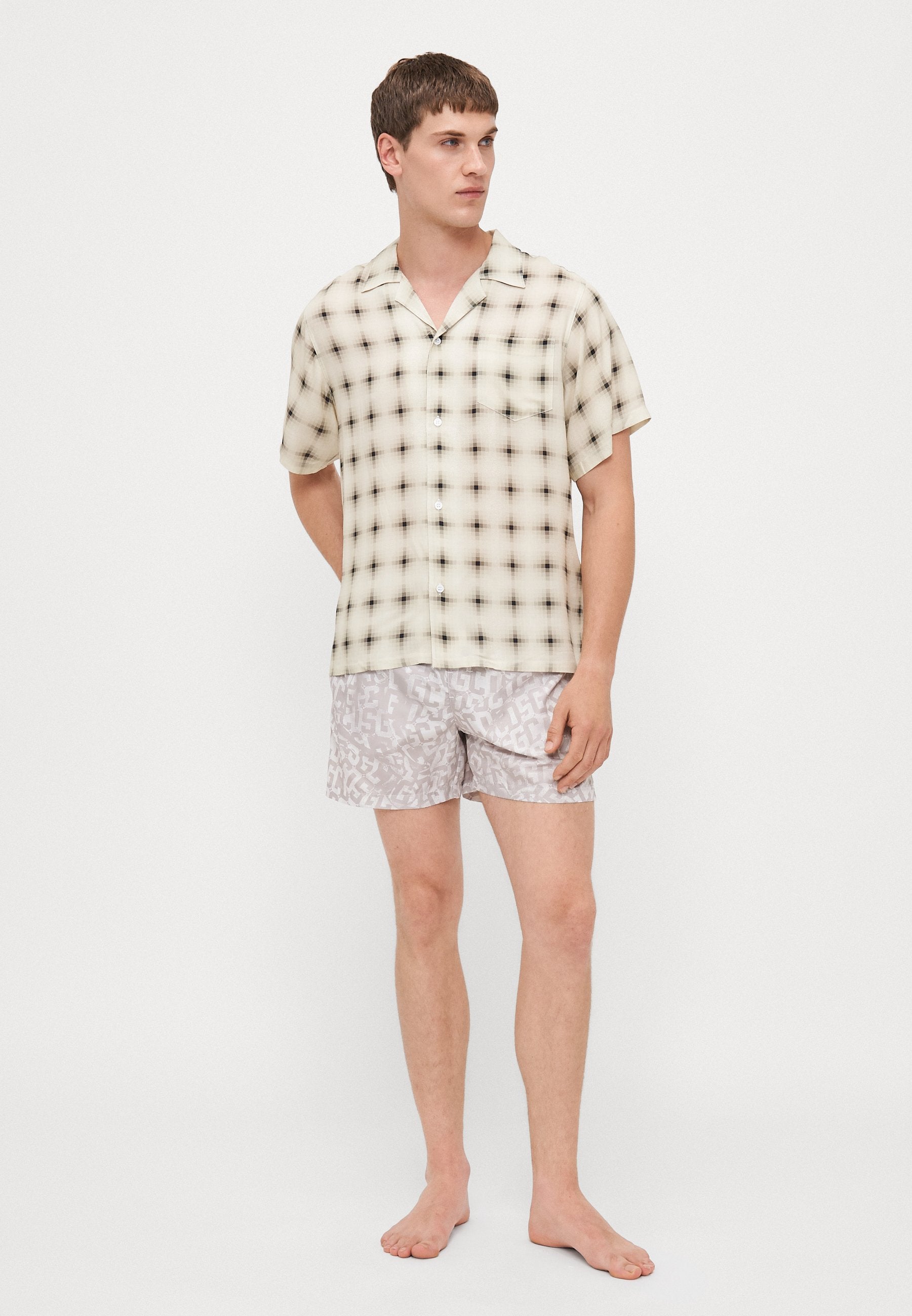 Bather DIGI CAMO GEOMETRIC PRINTED CAMP SHIRTS