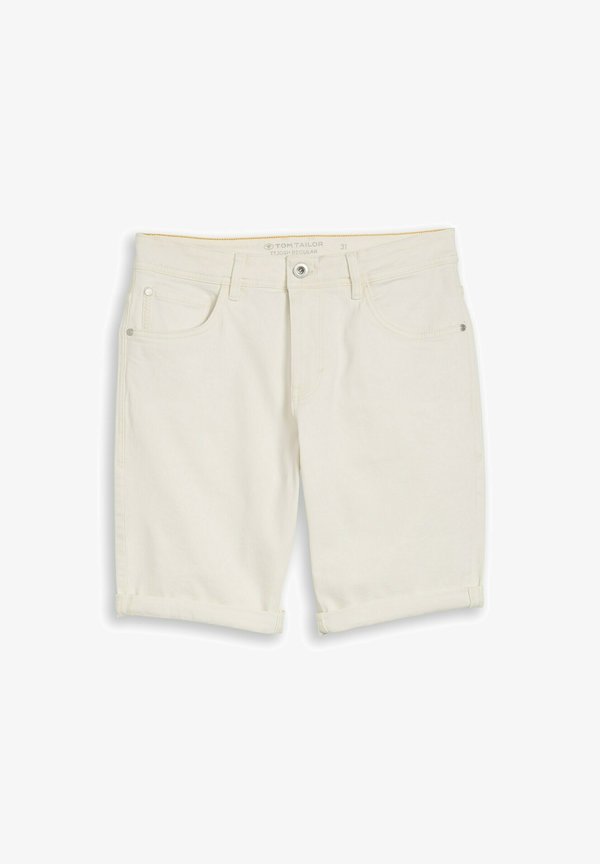 TOM TAILOR TTJOSH REGULAR SLIM FIT - Denim shorts - raw offwhite denim