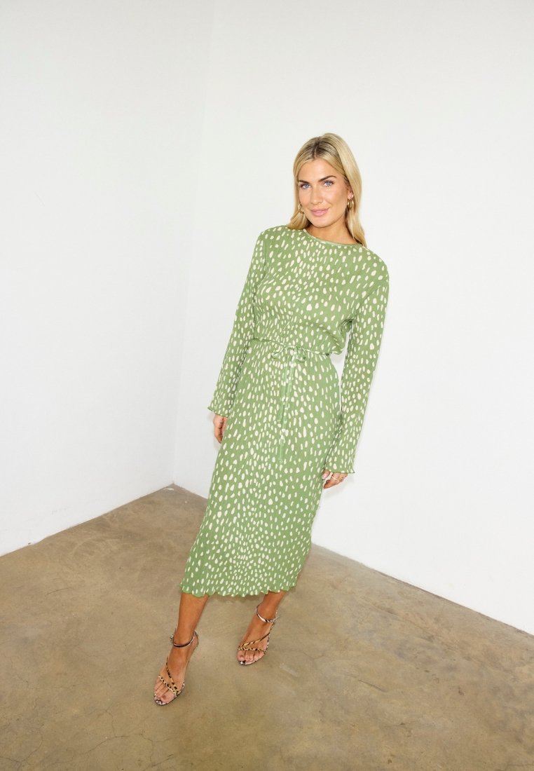 Never Fully Dressed FAWN PLISSE GAIA DRESS