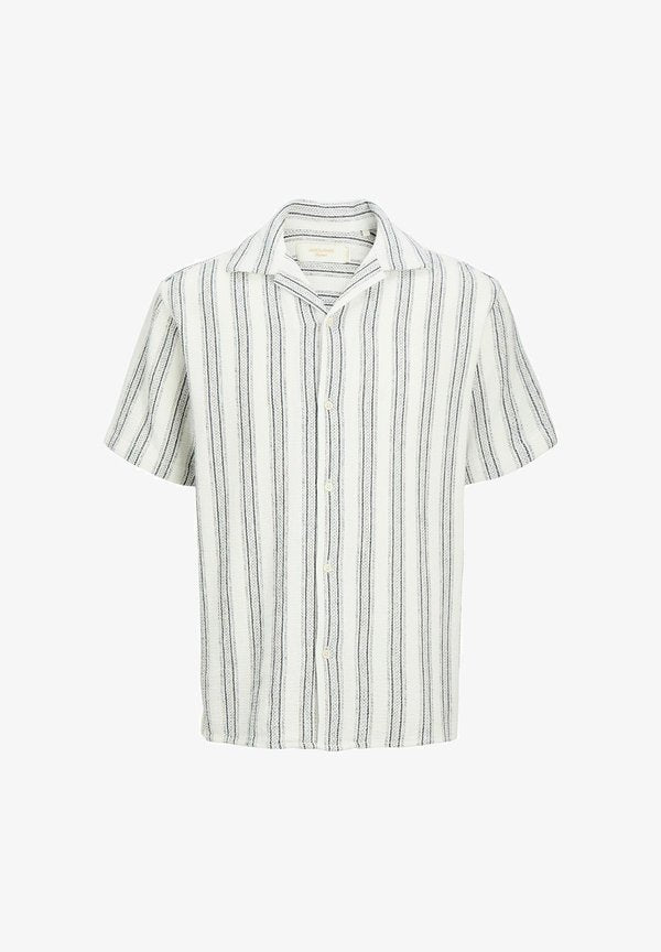 Jack & Jones JORCOBA STRIPE RESORT SHIRT SS SN - Shirt - White