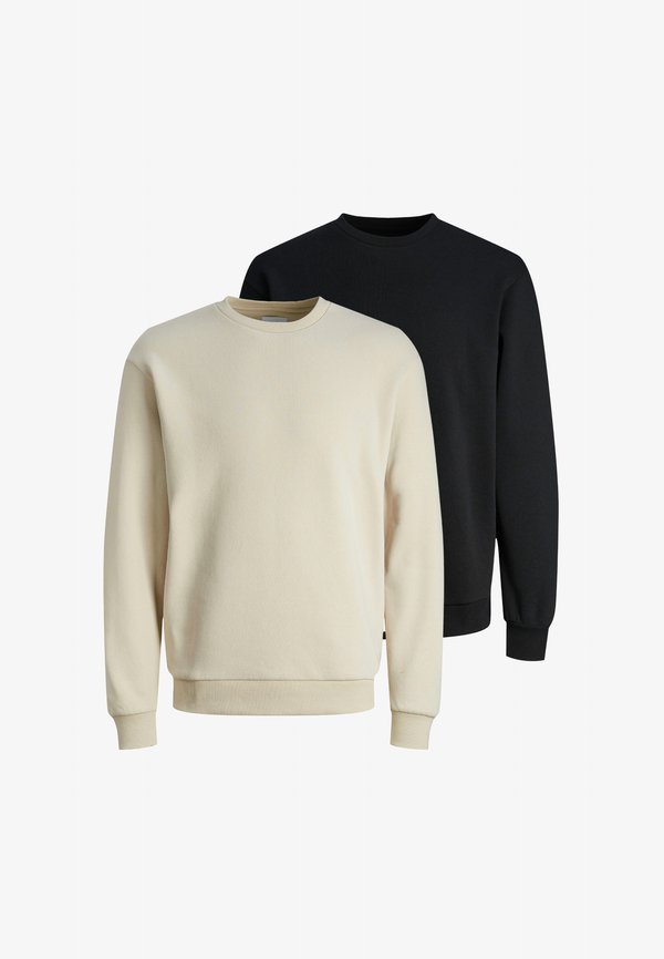 Jack & Jones 2ER PACK BRADLEY - Sweatshirt - schwarz   beige