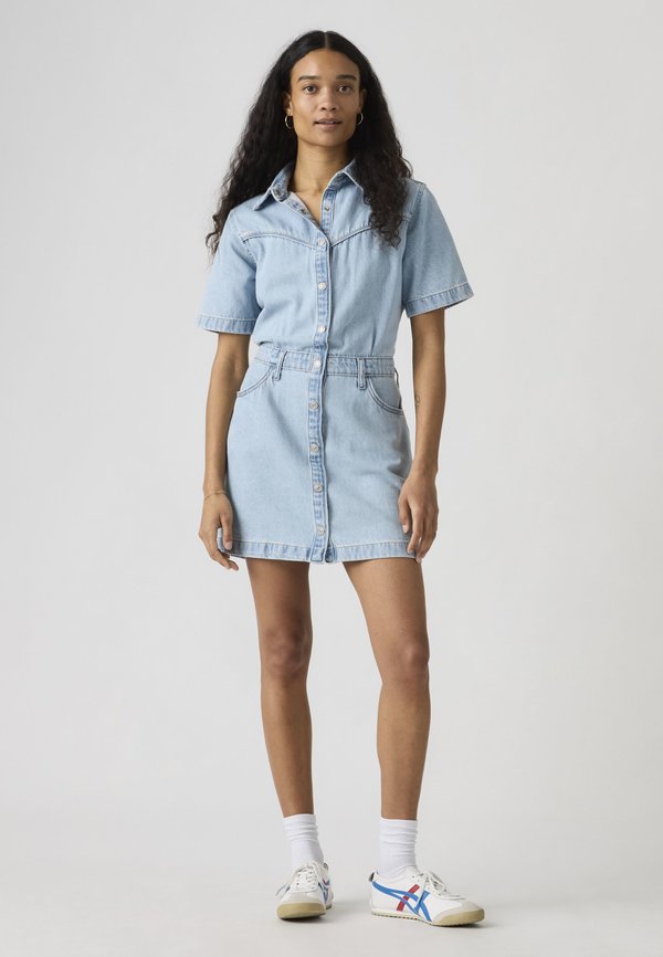 Levi's® LOGAN WESTERN DRESS - Denim dress - blasted stone