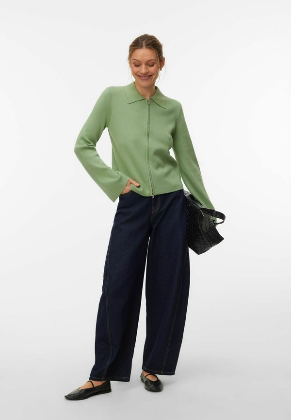 Vero Moda AWHANNA KNIT CARDIGAN - Cardigan - basil