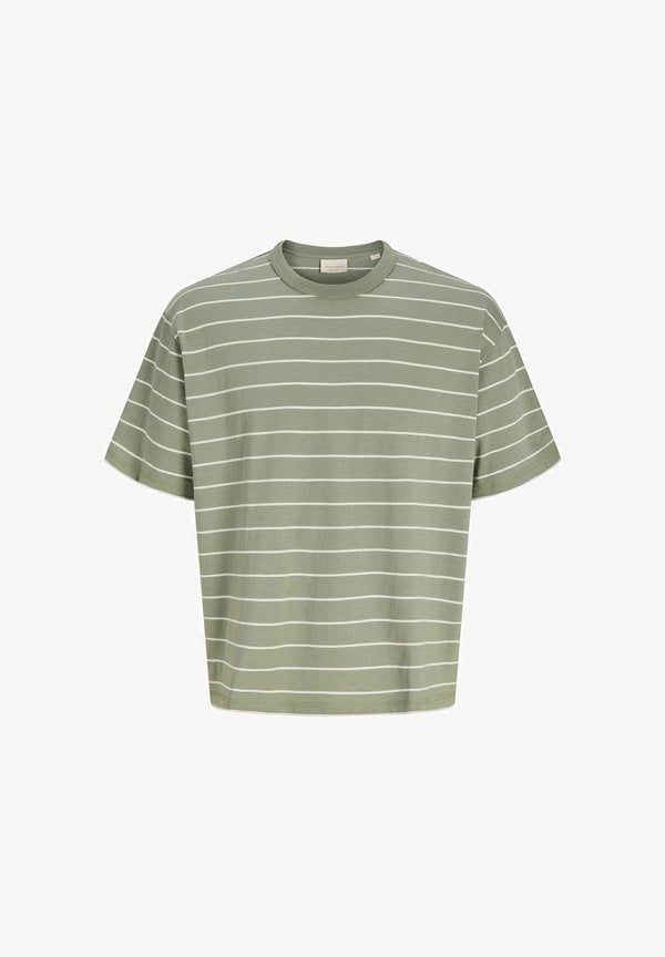 Jack & Jones Plus Size Striped - Print T-shirt - seagrass