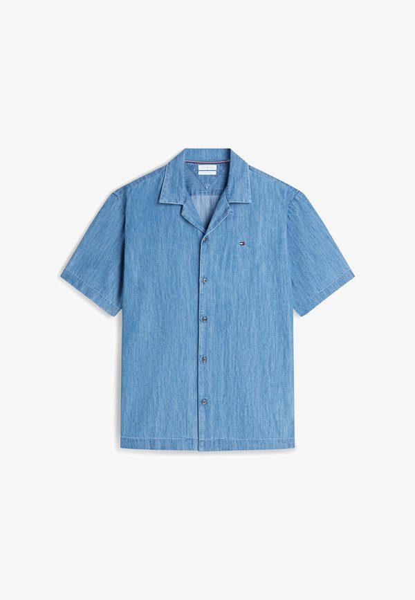 Tommy Hilfiger CAMP COLLAR SHIRT SEASONAL QUALITY - Shirt - mid blue denim