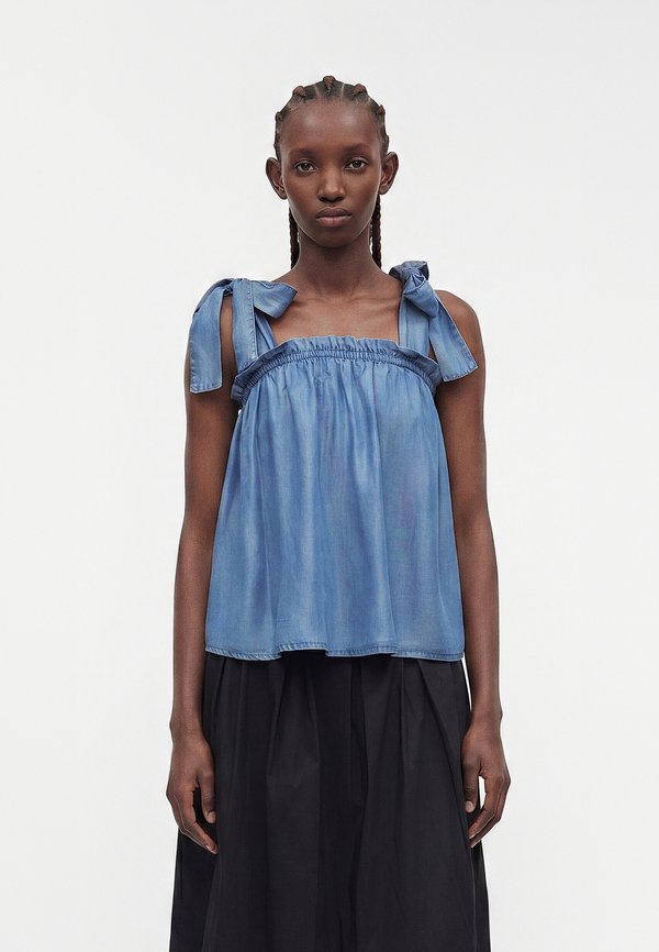 ONLY ONLPEMA STRAP TIE - Top - medium blue denim