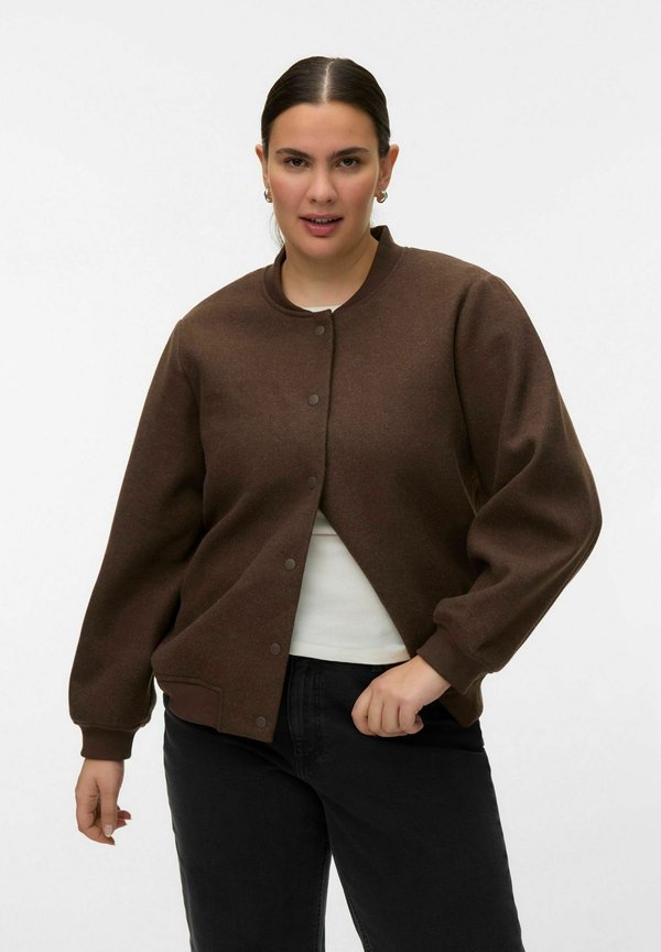 Vero Moda Curve Bomber VMCCHLOE Bomber - Bomber Jacket - chocolate torte