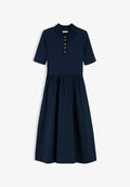 Tommy Hilfiger TOMMY HILFIGER MIDI FIT AND FLARE POLO DRESS - Shirt dress - dark blue