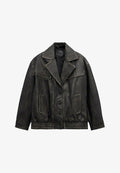 Mango Leather jacket - bruin