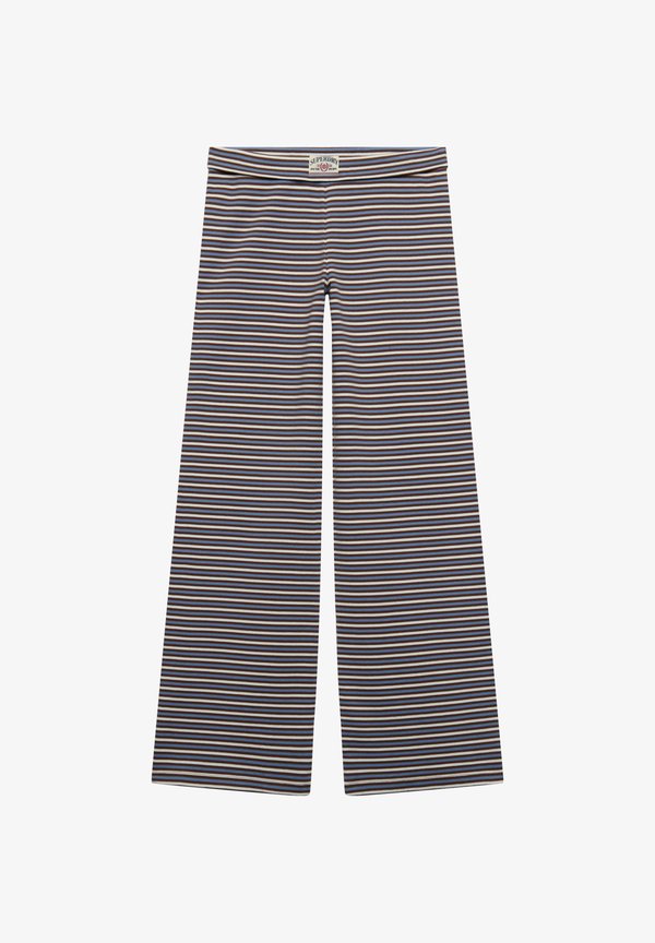 Superdry & Co SUPERDRY ATHLETIC ESSENTIALS STRIPE JERSEY TROUSERS.. - Trousers - chestnut brown blue stripe
