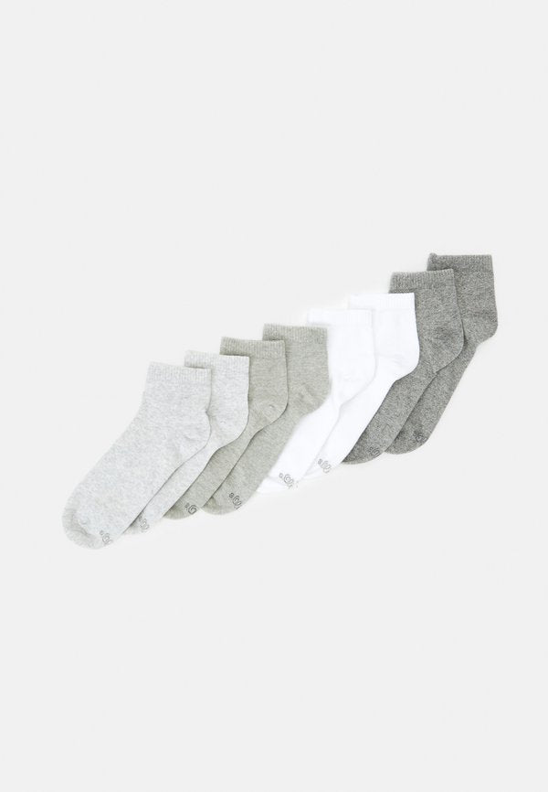 s.Oliver UNISEX ESSENTIALS QUARTER 8PACK - Socks - white mouliné mix
