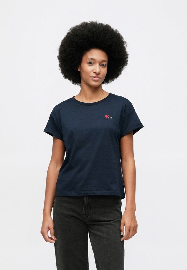 TOM TAILOR DROP SHOULDER CHEST  - Basic T-shirt - sky captain blue