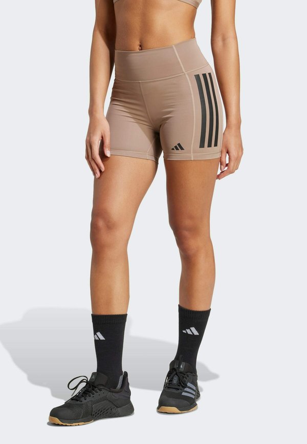 adidas Performance OPT 3S 1/4 - Leggings - chalky brown
