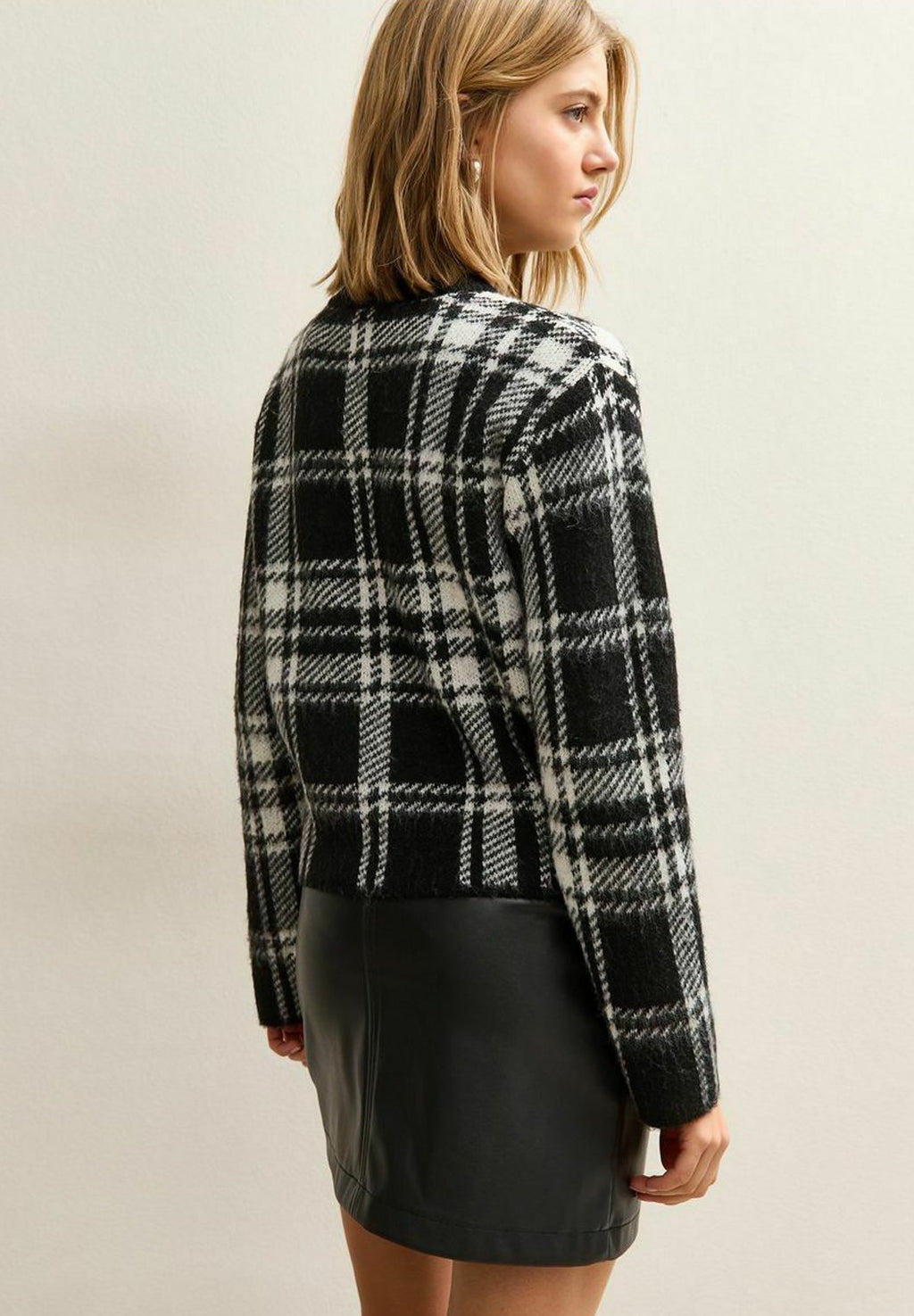 New Look BRUSHED CHECK CREW NECK