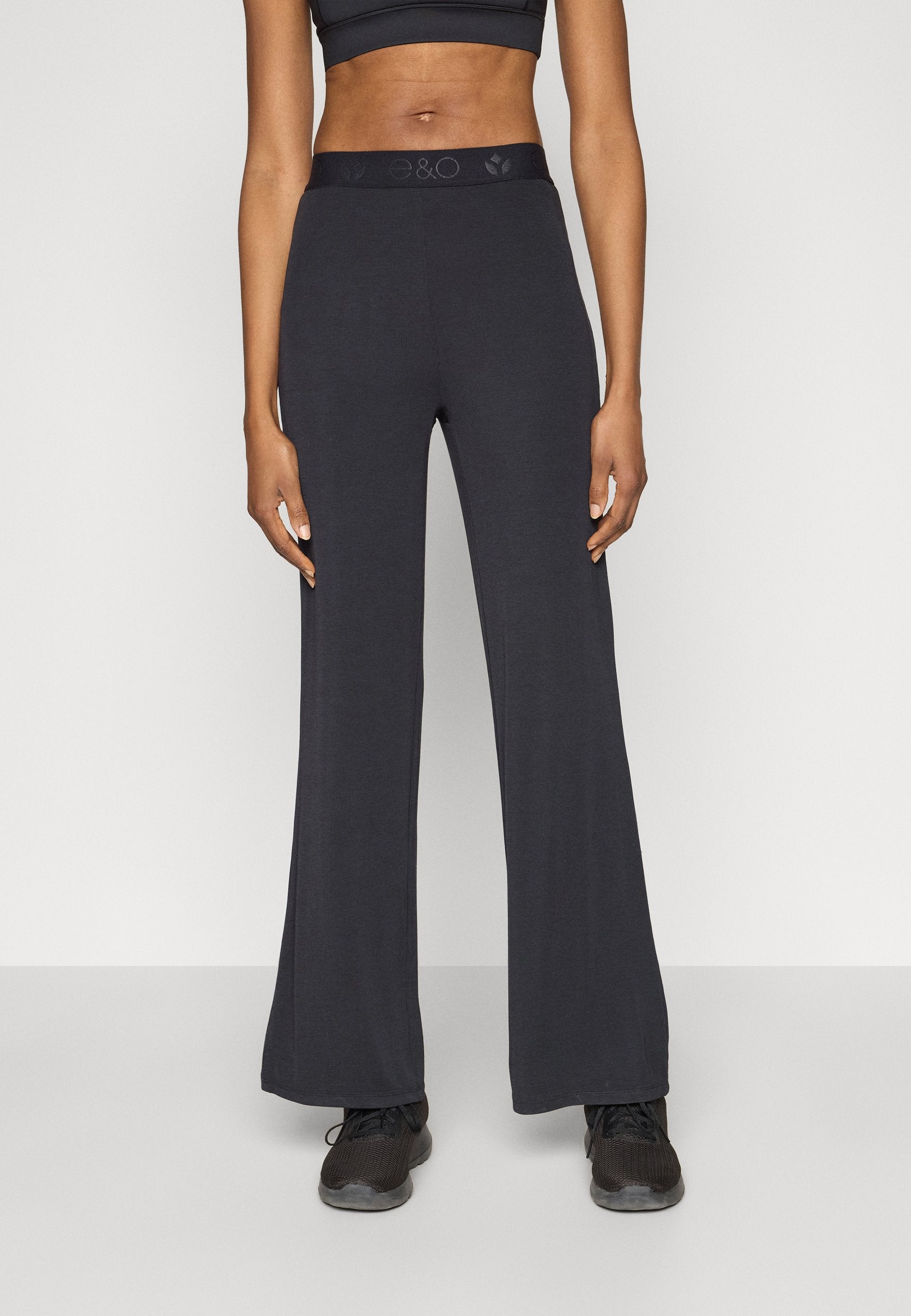 Even&Odd active FLARED  LEG MID RISE FINE RIB TROUSERS