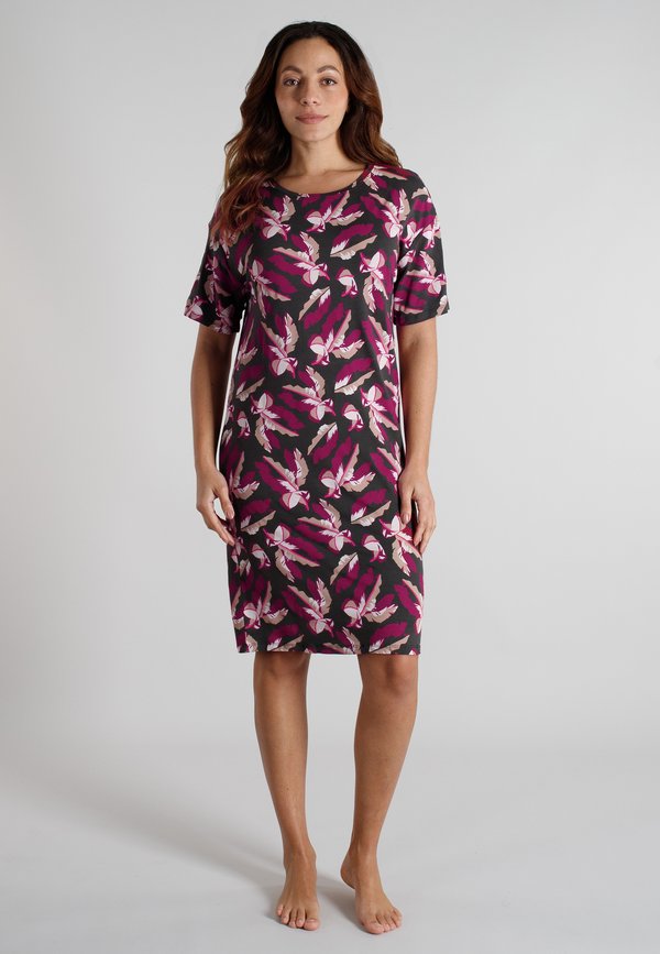 TOM TAILOR Nightie - rot-dunkel-allover