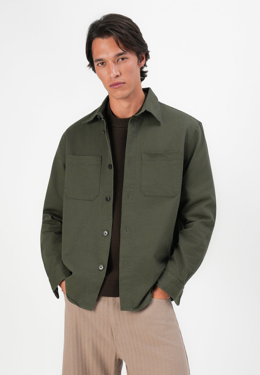 Selected Over regular fit twill