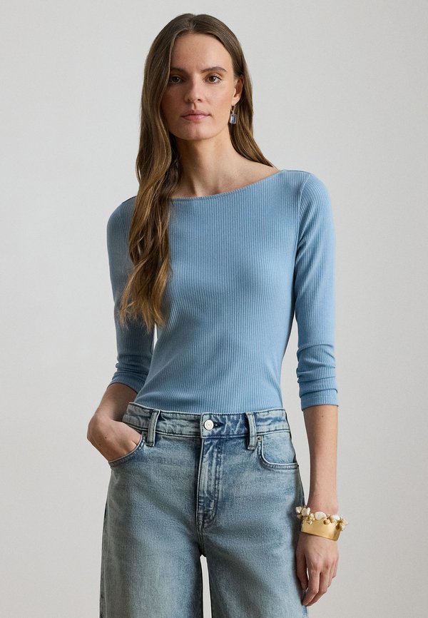 Lauren Ralph Lauren RIB-KNIT COTTON-BLEND BOATNECK TEE