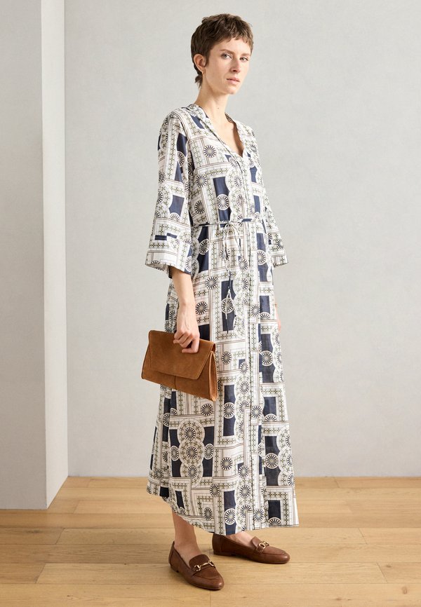 Marc O'Polo DRESS V NECK LONG SLEEVE PRINT