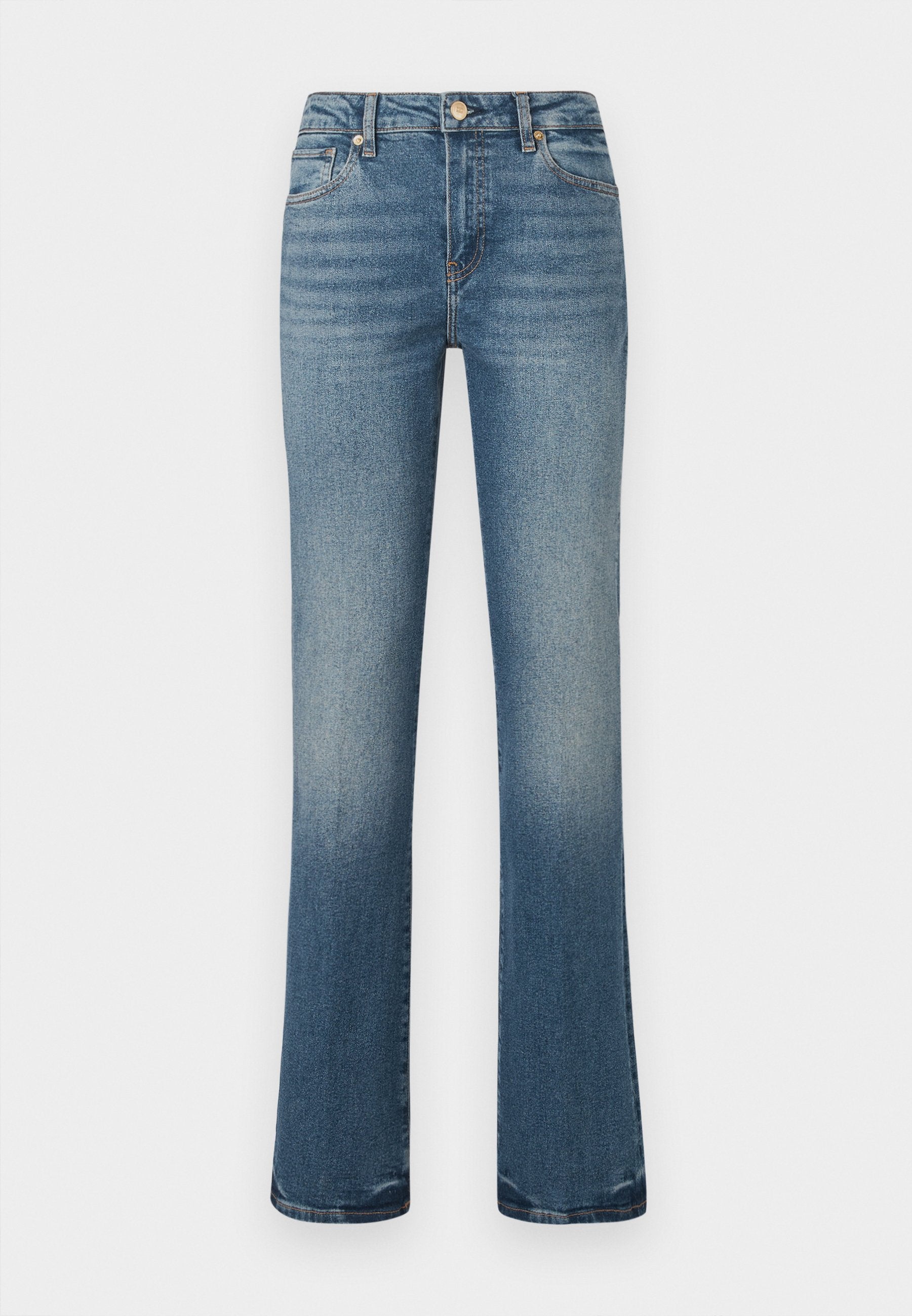 HERITAGE WHISKERED MID RISE BOOTCUT JEANS Media 1