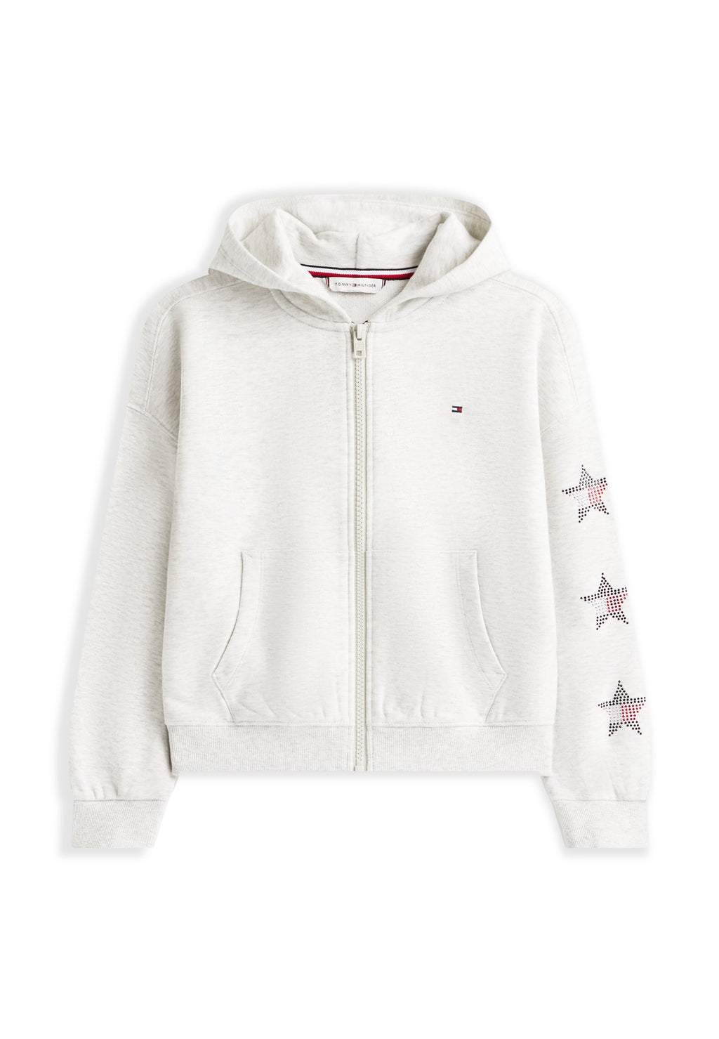 DIAMANTÉ STAR BACK LOGO ZIP-THRU HOODY Media 1