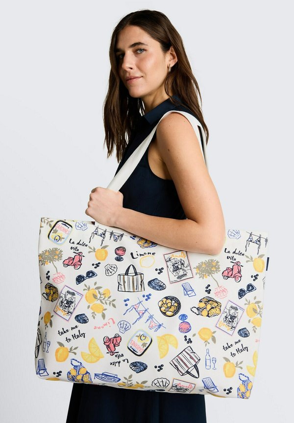 TOM TAILOR TOM TAILOR ACCESSOIRE STRANDTASCHE AUS CANVAS - Tote bag - summerly lemon print