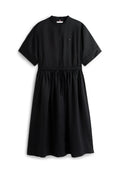 CURVE PRINT PURE LINEN MIDI SHIRT DRESS Media 1