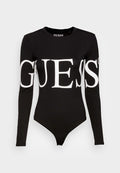 Guess LOGO BODY - Long sleeved top - jet black