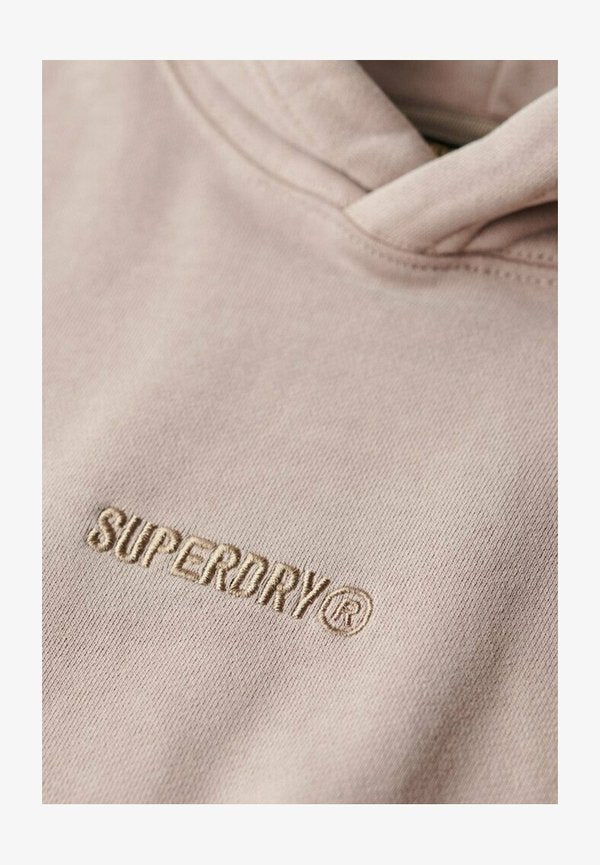 Superdry & Co MICRO LOGO - Hoodie - deep beige slub