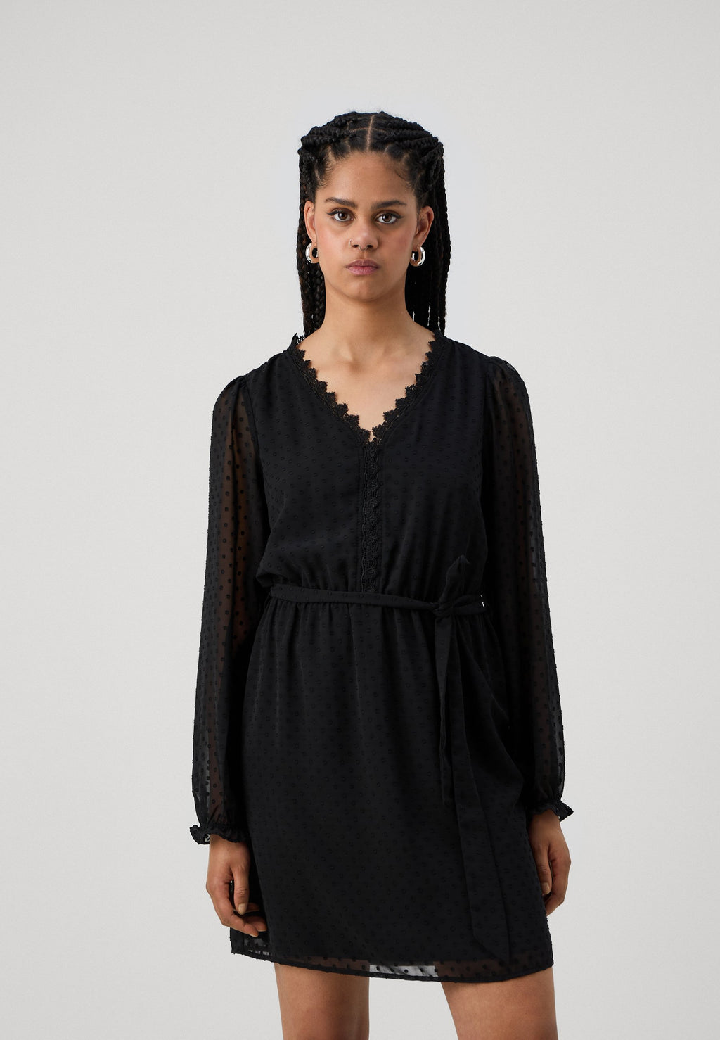 VILA VIDOBBA V NECK DETAIL SHORT DRESS