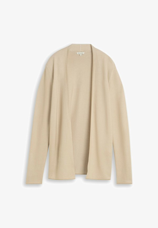 TOM TAILOR Cardigan - gravel beige white structure
