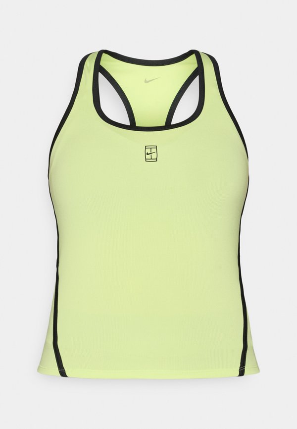 Nike Performance NIKECOURT ADVANTAGE TANK NOVELTY - Top - light lemon twist/black
