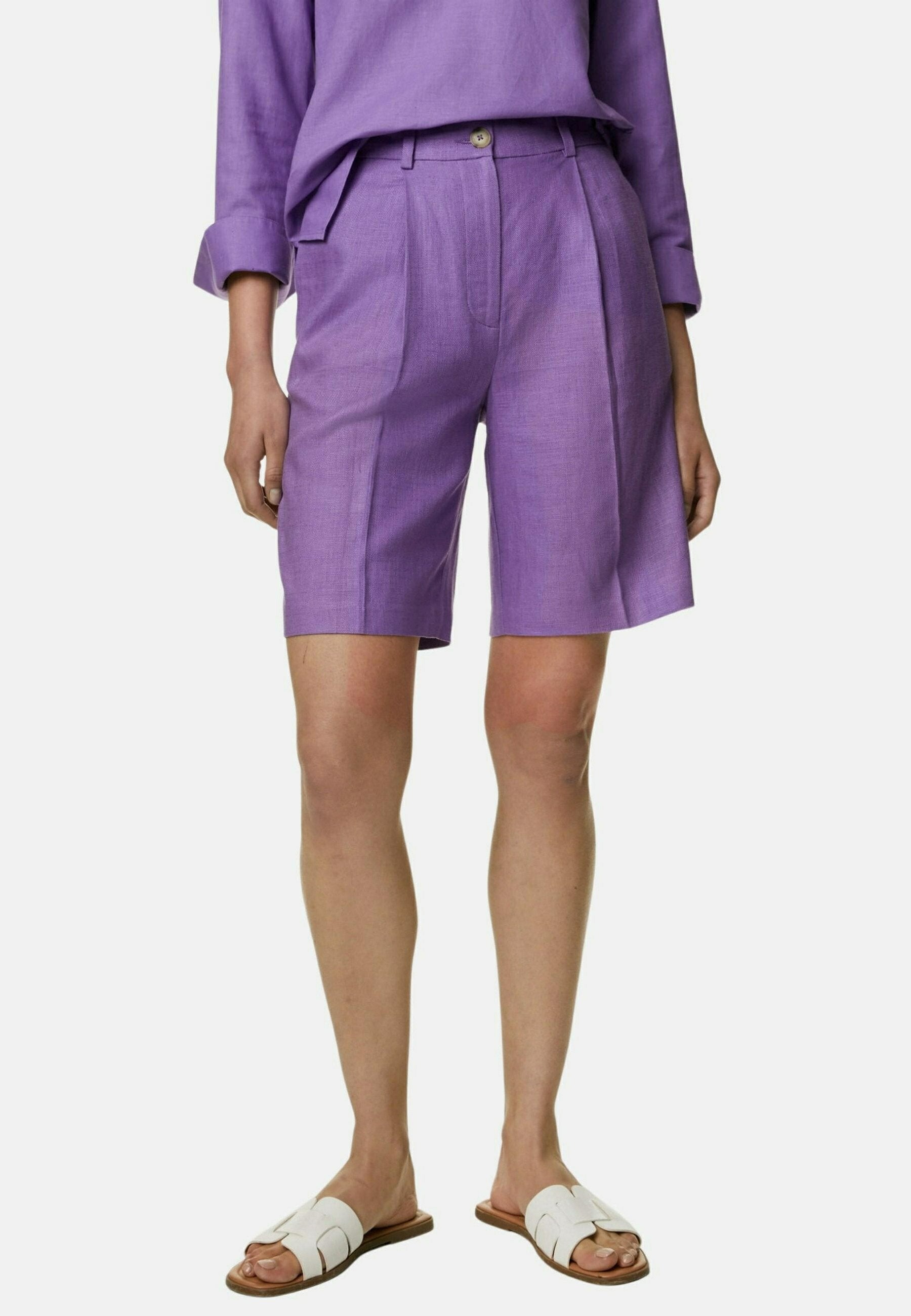 Marks & Spencer LINEN BLEND HIGH WAISTED BERMUDA