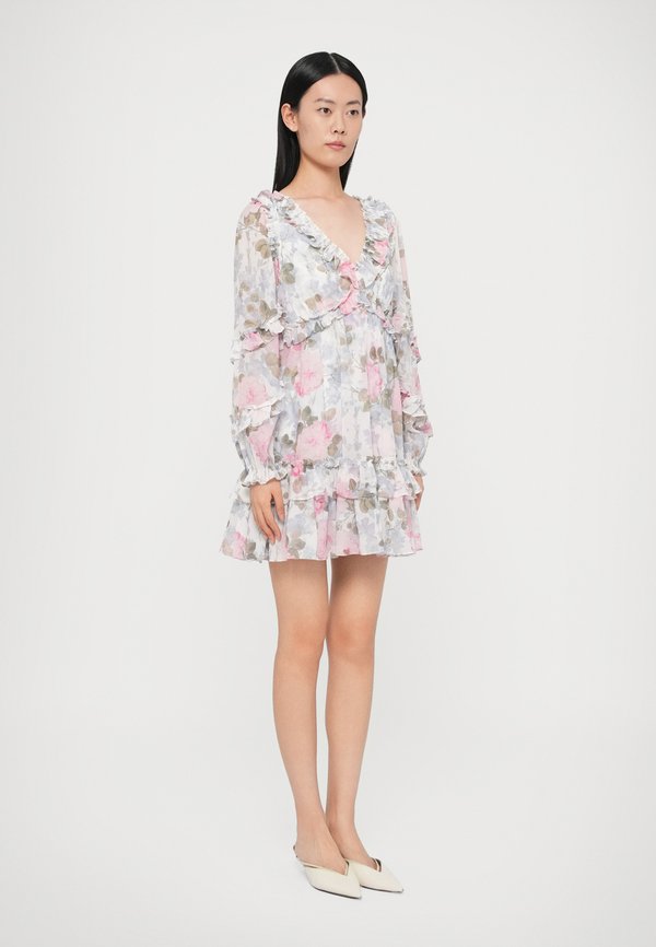 Needle & Thread EXCLUSIVE CAMILLES GARDEN CHIFFON LONG SLEEVE MICRO MINI DRESS