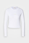 Calvin Klein Jeans LS MONOLOGO BABY TEE - Long sleeved top - white