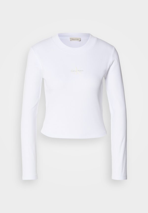 Calvin Klein Jeans LS MONOLOGO BABY TEE - Long sleeved top - white