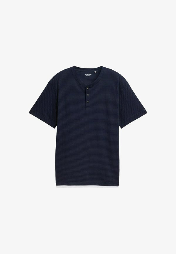 TOM TAILOR HENLEY  - Basic T-shirt - sky captain blue
