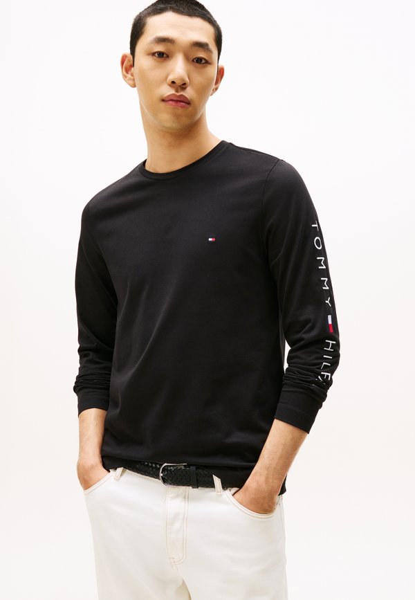 Tommy Hilfiger LOGO LONG SLEEVE TEE - Long sleeved top - black