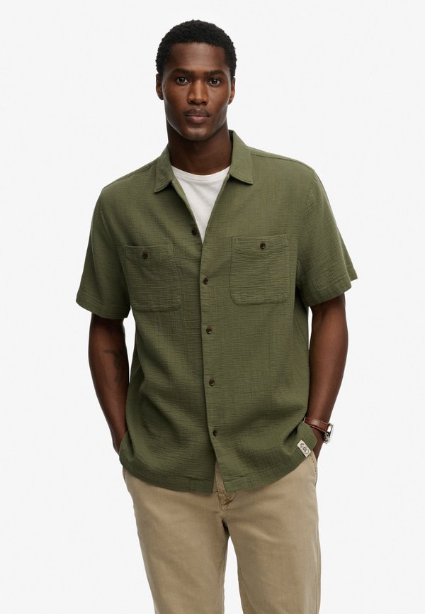 Superdry & Co THE MERCHANT STORE - TEXTURED SHORT SLEEVE  - Shirt - beetle green