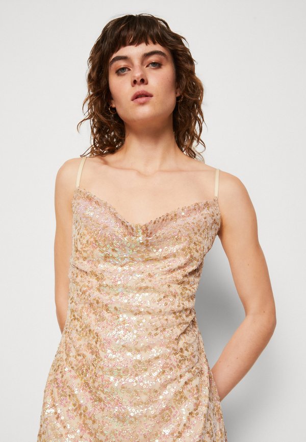 IN THE STYLE GEORGIA LOUISE COWL NECK MINI SLIP DRESS
