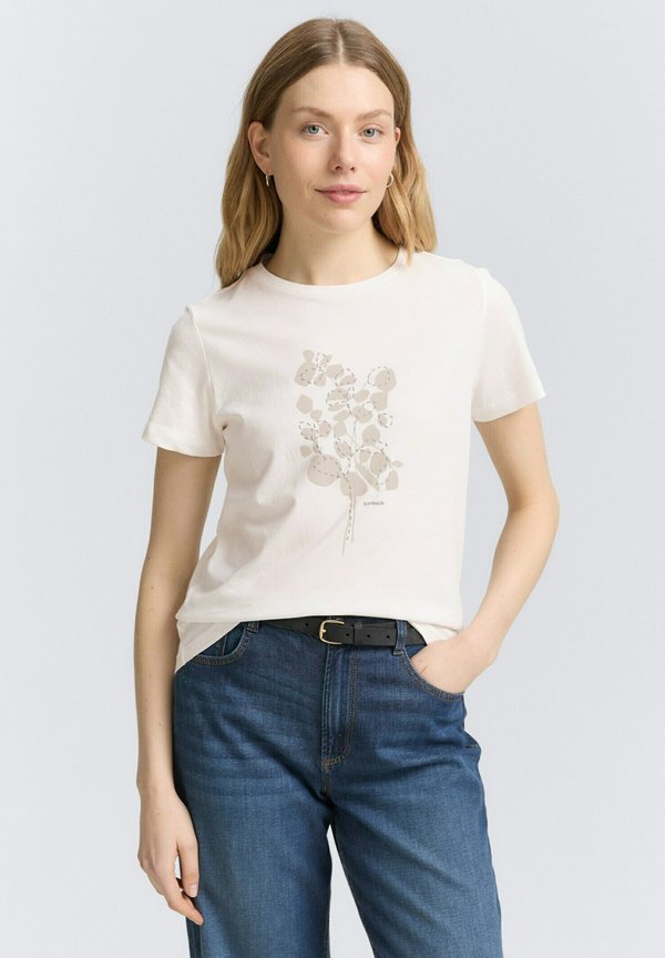 TOM TAILOR Print T-shirt - whisper white