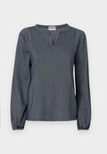TOM TAILOR Blouse - navy blue/white