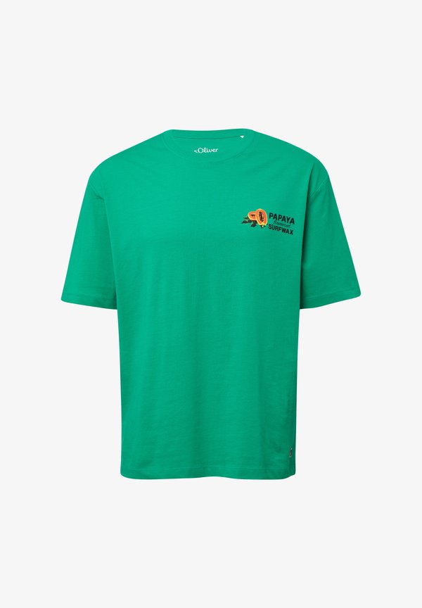 s.Oliver MIT FRONT - Print T-shirt - grün