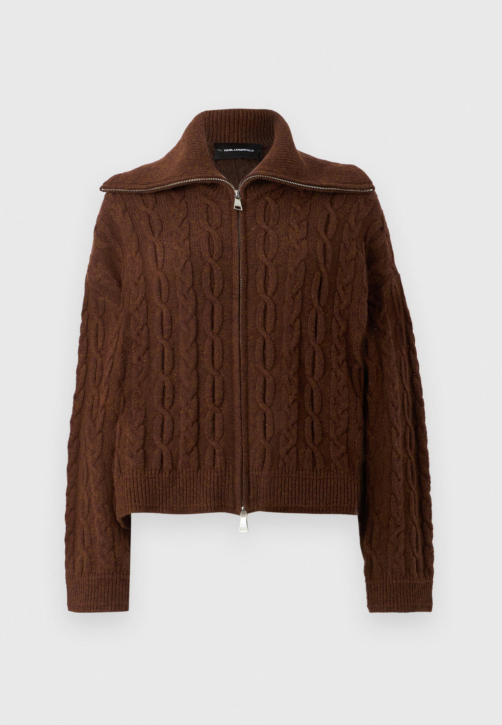 CABLE KNIT ZIP UP Media 1