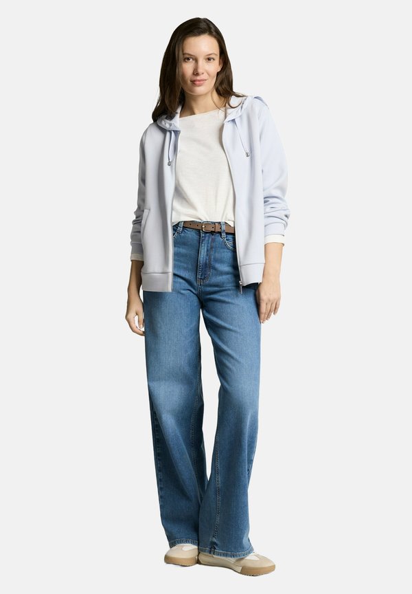 TOM TAILOR Zip-up sweatshirt - soft dusty blue