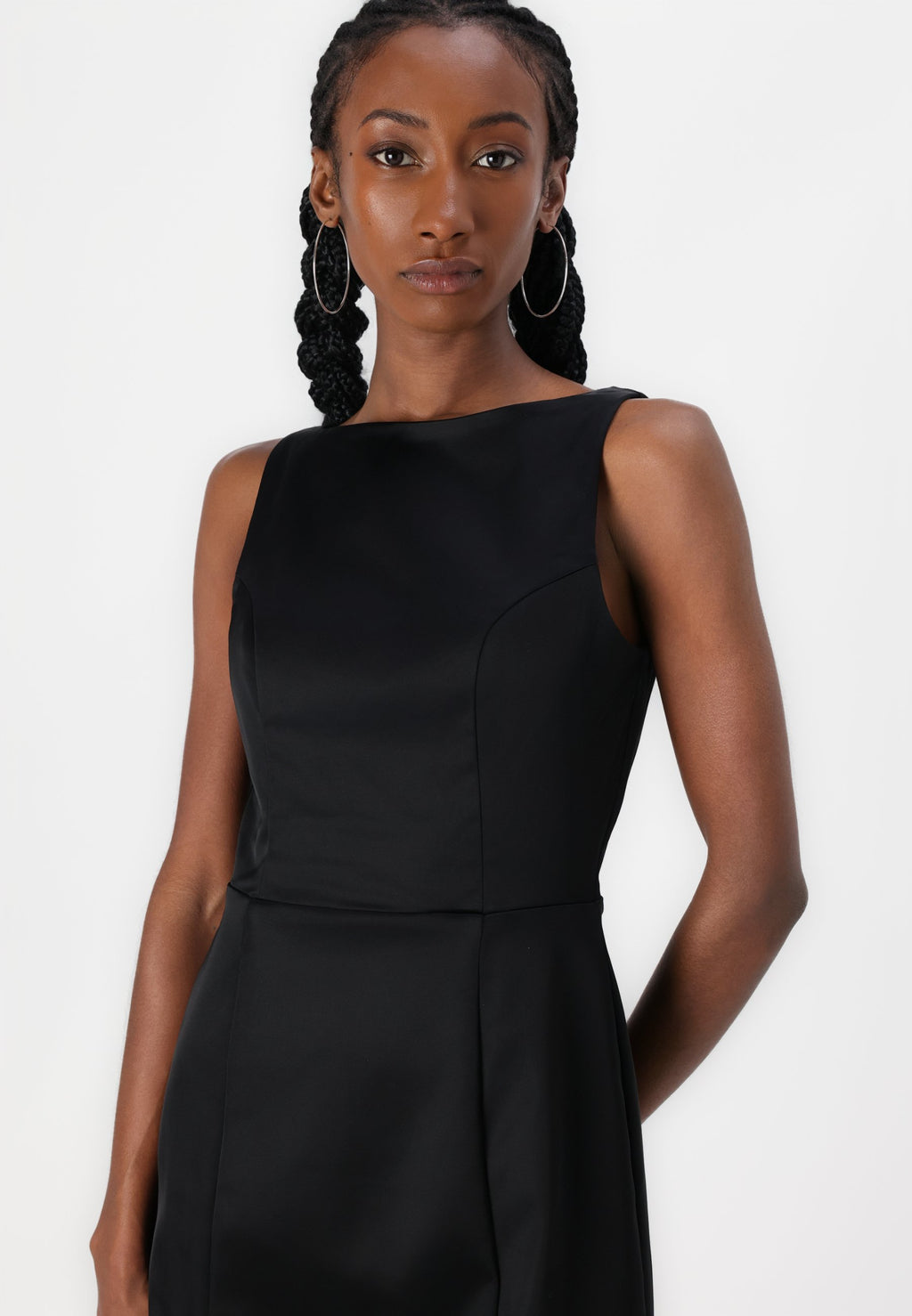 Abercrombie & Fitch High-Neck Satin Sculpt Mini Dress