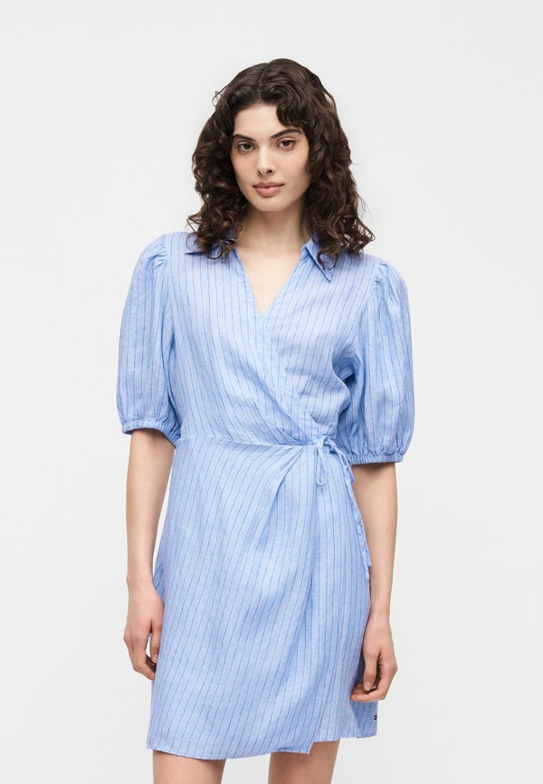Tommy Hilfiger SUMMER WRAP TIE - Day dress - blue khaki