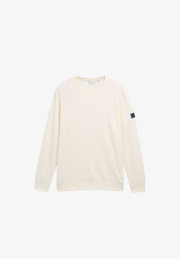 TOM TAILOR MIT WAFFELSTRUKTUR - Sweatshirt - gardenia white