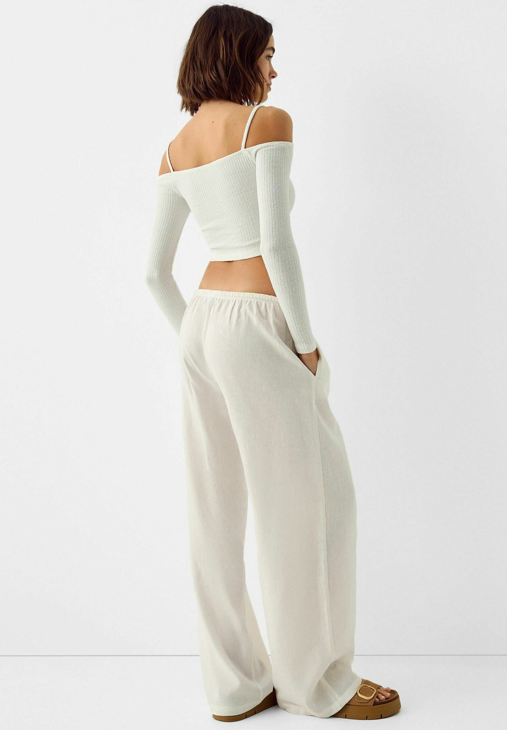 Bershka WITH FLORAL DETAIL AND SEAMS