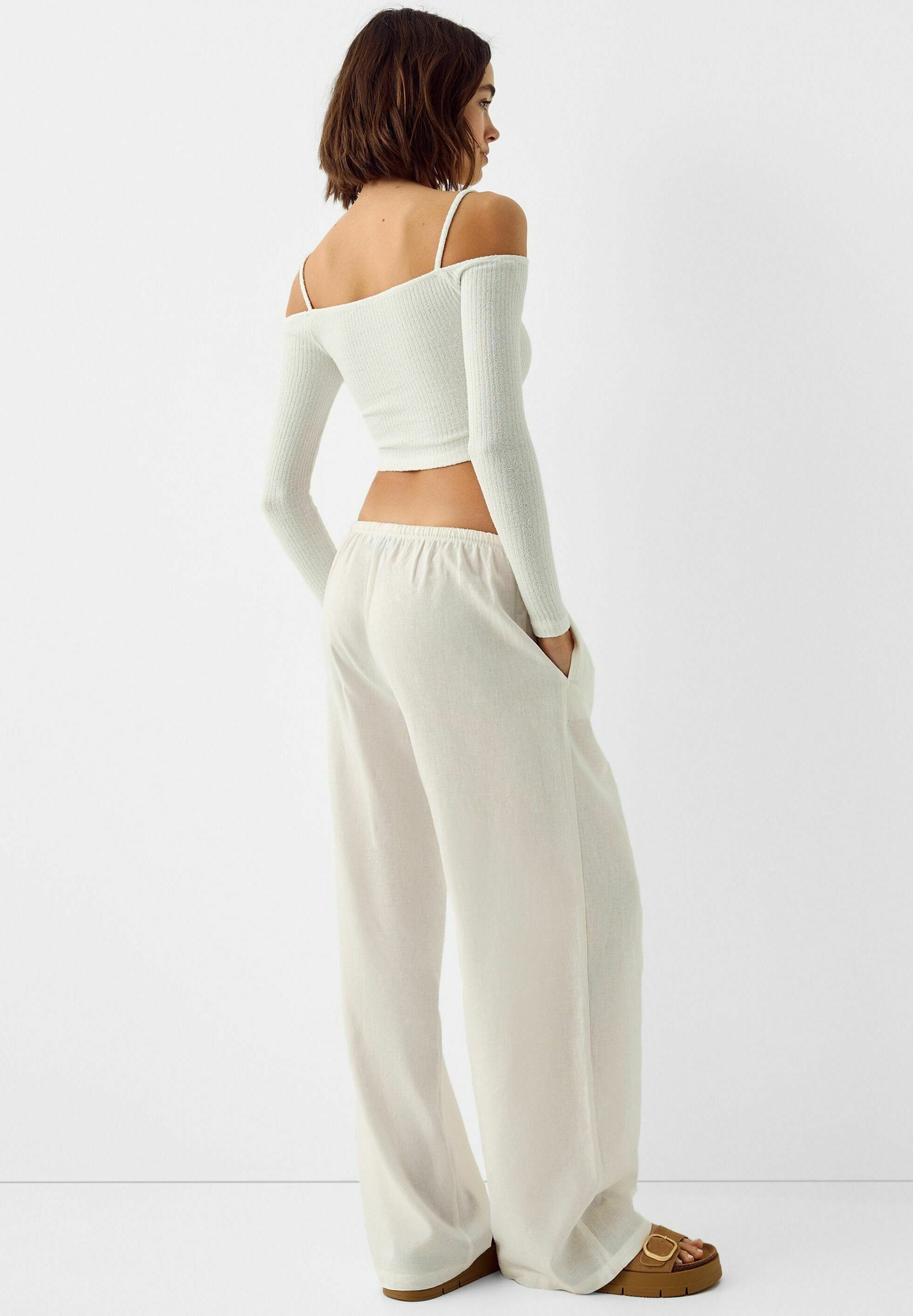 Bershka WITH FLORAL DETAIL AND SEAMS